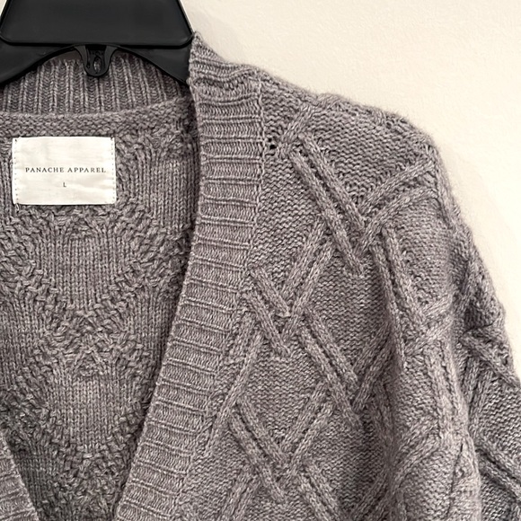 Panache apparel oversized gray winter c-neck cardigan size large - Picture 3 of 8